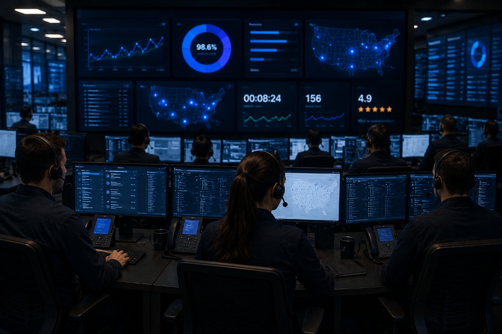 Enterprise 24/7 Call Center Operations Command Room